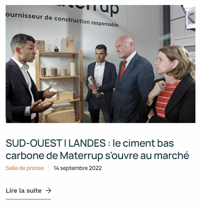 Article sud ouest inauguration SMCP landes Materrup