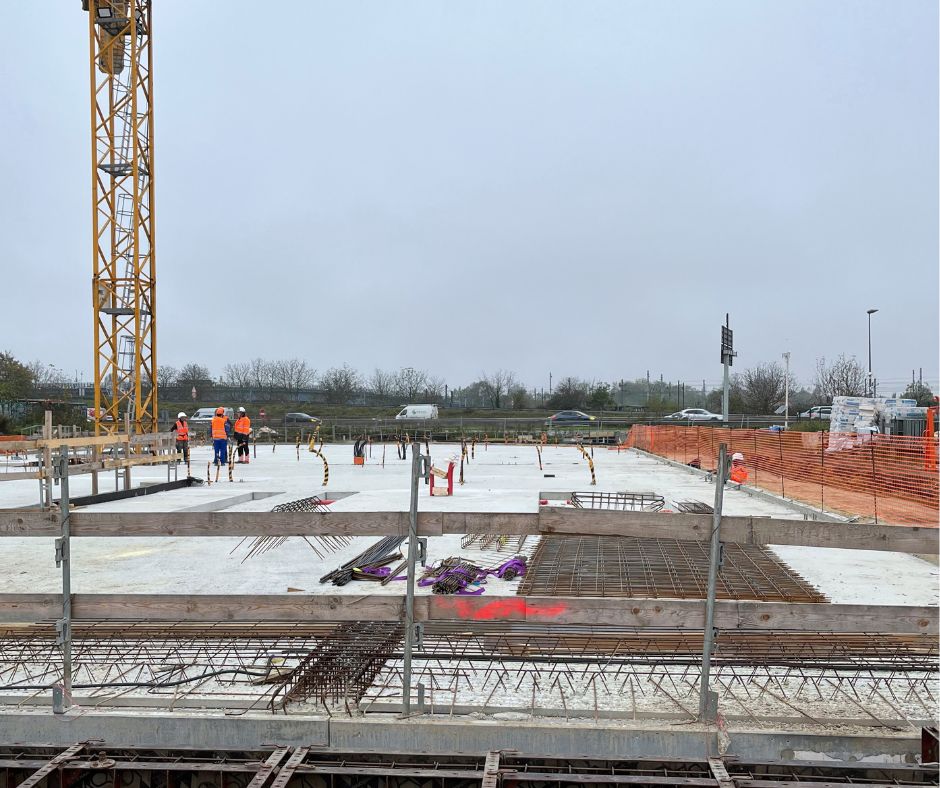 Chantier Centre Porsche Strasbourg Groupe Kroely : -50% de CO2 sur le chantier