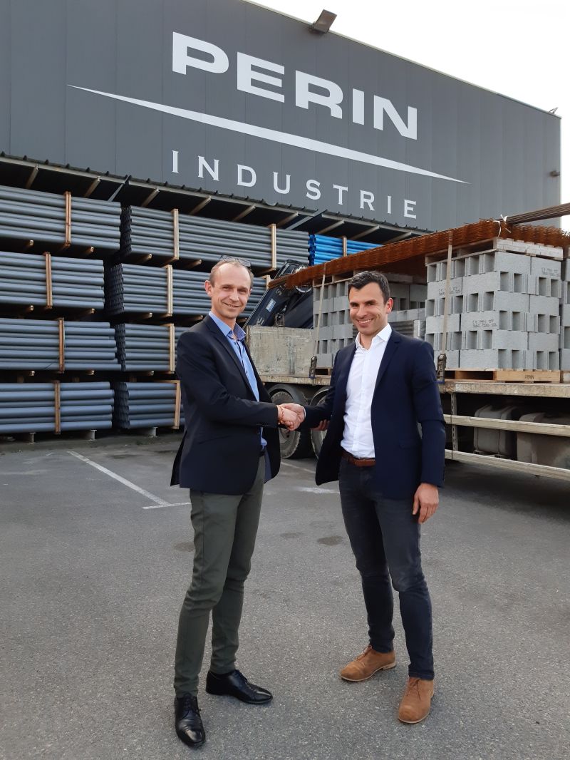 Le groupe Perin et Cie et Materrup s'associent pour produire des éléments préfabriqués en béton bas carbone avec le ciment d’argile non calcinée MCC1®